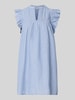 mbyM Knielanges Kleid mit Rüschenärmeln Modell 'Gemala' Blau