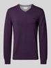 s.Oliver RED LABEL Gebreide pullover met ribboorden Aubergine