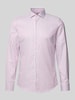 SEIDENSTICKER Slim fit zakelijk overhemd van katoen met kentkraag Fuchsia