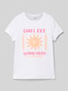 s.Oliver RED LABEL Loose Fit T-Shirt aus reiner Baumwolle Weiss