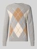 Christian Berg Men sweter w kroju slim fit z czystego kaszmiru w imitacji dzianiny Średnioszary melanż