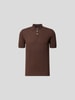 Lardini Poloshirt in Ripp-Optik Haselnuss Braun