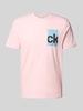 Calvin Klein Jeans T-shirt met labelprint Roze