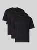SELECTED HOMME Loose Fit T-Shirt aus Baumwoll-Mix im 3er-Set Modell 'LOOSEOSCAR' Black