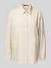 comma Bluse aus Lyocell-Mix mit Hemdblusenkragen Sand