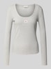 Calvin Klein Jeans Longsleeve mit Label-Detail Hellgrau