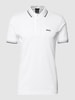 BOSS Green Regular fit poloshirt met labelstitching, model 'Paddy' Wit