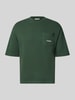 PROHIBITED T-Shirt mit Strukturmuster und Label-Stitching Dunkelgruen