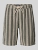 MCNEAL Korte regular fit broek met structuurmotief Zwart