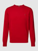 Tommy Hilfiger Sweter z dzianiny z wyhaftowanym logo Czerwony