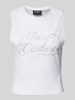 Juicy Couture Top z obszyciem ozdobnymi kamieniami model ‘BLAINE’ Biały