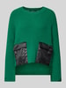 Marc Cain Wollen pullover met vaste mouwomslagen Groen