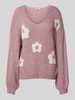 ZABAIONE Gebreide pullover met ribboorden Roze