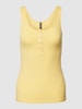 Pieces Tanktop met drukknoopsluiting, model 'KITTE' Geel