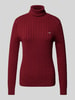 Gant Strickpullover mit Rollkragen Bordeaux