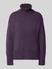 MOS MOSH Relaxed Fit Strickpullover aus reiner Baumwolle mit Rollkragen Aubergine