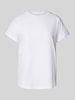 My Essential Wardrobe T-Shirt mit geripptem Rundhalsausschnitt Offwhite