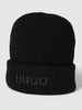 HUGO Beanie mit Label-Stitching Modell 'Social' Black