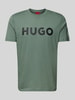 HUGO T-shirt z nadrukiem z logo model ‘DULIVIO’ Miętowy