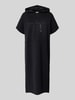 Christian Berg Woman Sweatkleid mit Statement-Print und Kapuze Black