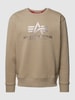 Alpha Industries Sweatshirt met labelprint, model 'CARBON' Zand