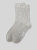 camano Socken mit Label-Detail Modell 'SILKY FEEL' Hellgrau