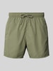 Lacoste Regular Fit Badeshorts mit Logo-Badge Oliv