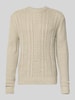 Jack & Jones Strickpullover mit gerippten Abschlüssen Modell 'PAUL' Offwhite Melange
