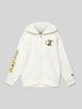 CHAMPION Sweatjacke mit Label-Print Ecru