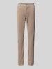 Christian Berg Woman straight fit jeans van katoenmix in corduroy look Steengrijs