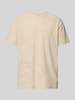 Only & Sons T-shirt met geribde ronde hals, model 'HELLAS' Beige