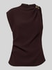 MANGO Blusentop in asymmetrischem Design Modell 'JOIA' Dunkelbraun