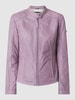 Cabrini Lederjacke mit Rundhalsausschnitt Flieder