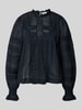 Neo Noir Bluse mit rückseitigem Knopfverschluss Modell 'Ebba' Marine