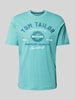 Tom Tailor T-shirt z nadrukiem z logo Lazurowy