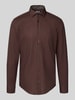SEIDENSTICKER Slim fit zakelijk overhemd met knoopsluiting Donkerbruin
