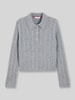 Tommy Hilfiger Poloshirt aus Woll-Mix mit Seide-Anteil Dunkelgrau