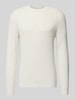 Christian Berg Men Strickpullover mit gerippten Abschlüssen Offwhite