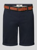 Redefined Rebel Regular Fit Chino-Shorts mit Gürtel Modell 'MIKE' Dunkelblau