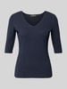 Emporio Armani Regular Fit Bluse mit Strukturmuster Dunkelblau