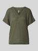 Soyaconcept Regular Fit T-Shirt mit V-Ausschnitt Modell 'DELIA' Dunkelgruen