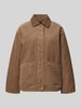 OPUS Lange jas met cordstructuur van pure katoen model 'Hekordi' Taupe