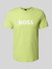BOSS T-shirt met labelprint Lichtgroen