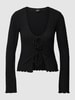 Gina Tricot Cardigan mit Schnürung Modell 'MINA' Black