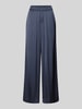 mbyM Wide leg stoffen broek in kreuklook, model 'Asaka' Donkerblauw