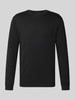 RAGMAN Longsleeve z czystej bawełny o kroju regular fit Model 'Pima' Czarny