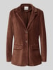 ICHI Slim Fit Blazer aus Cord Modell 'TAMARY' Dunkelbraun