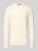 Christian Berg Men Gebreide pullover van wolmix  Offwhite