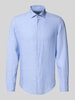 SEIDENSTICKER Slim Fit Business-Hemd aus Leinen mit Kentkragen Bleu