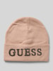 Guess Czapka beanie z mieszanki wiskozy Różowy
